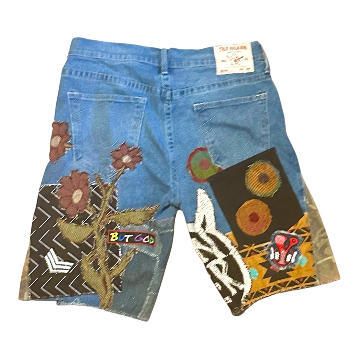 Handmade Patchwork Denim Shorts