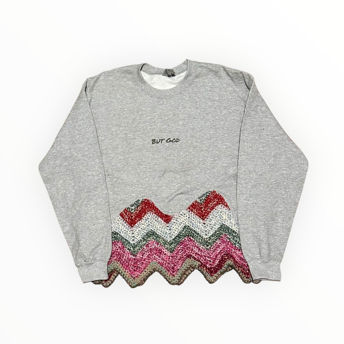 Grey "But God" Crewneck Sweatshirt