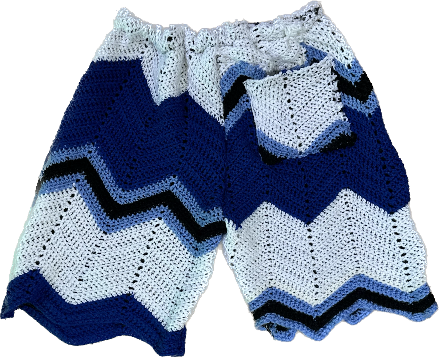 Royal Blue/ Black Crochet Shorts
