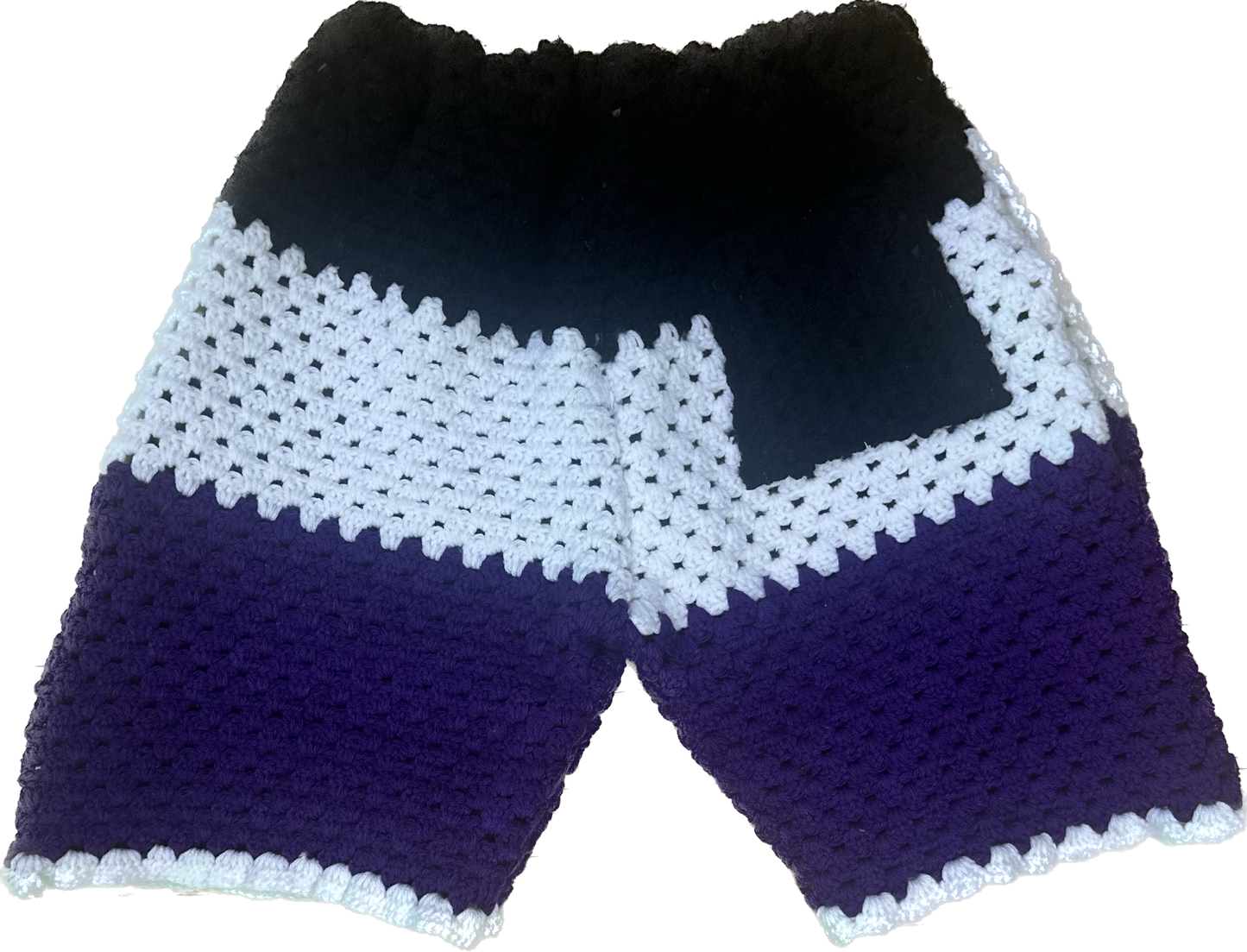 Purple/Black Crochet Shorts