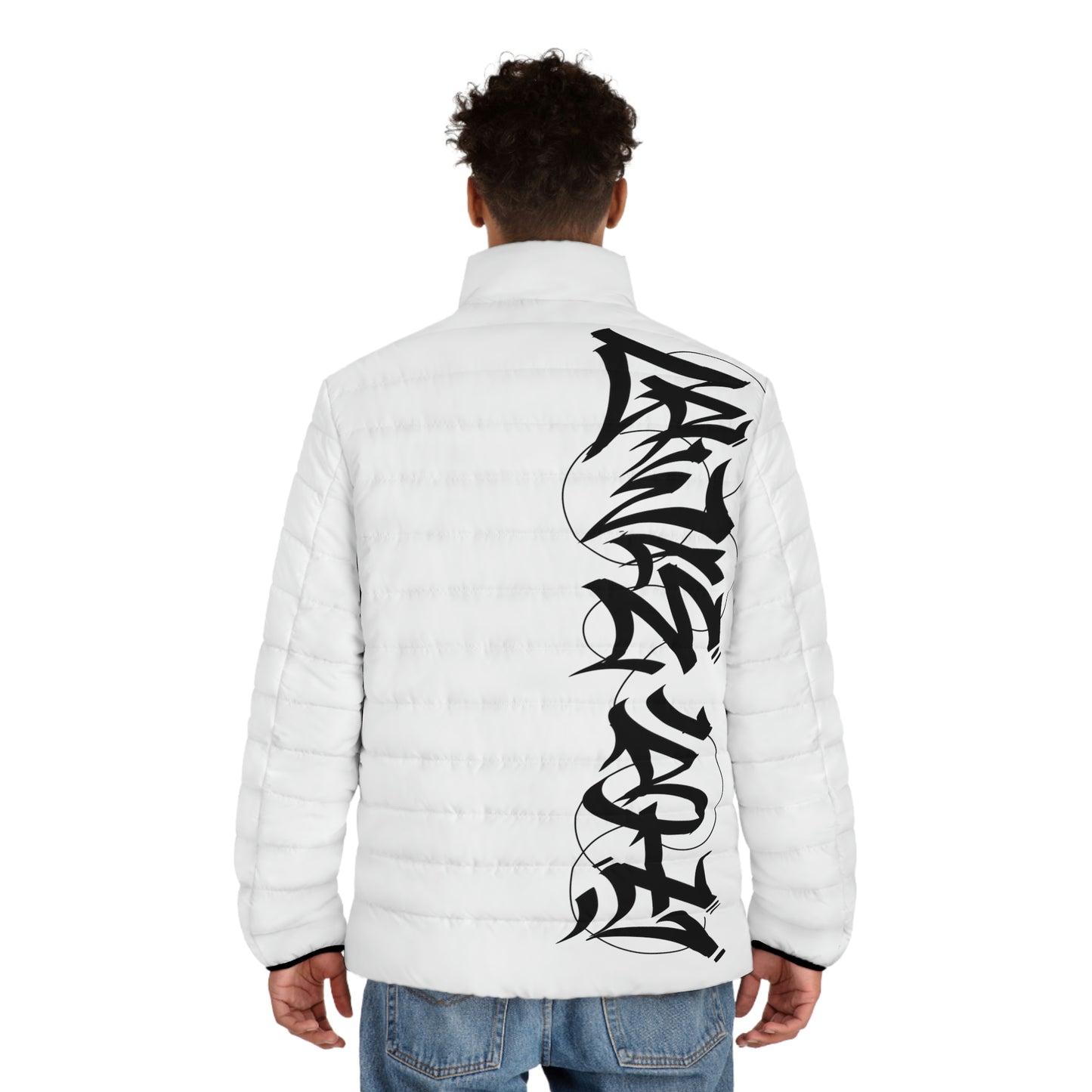 White Graffiti SPDB Men's Puffer