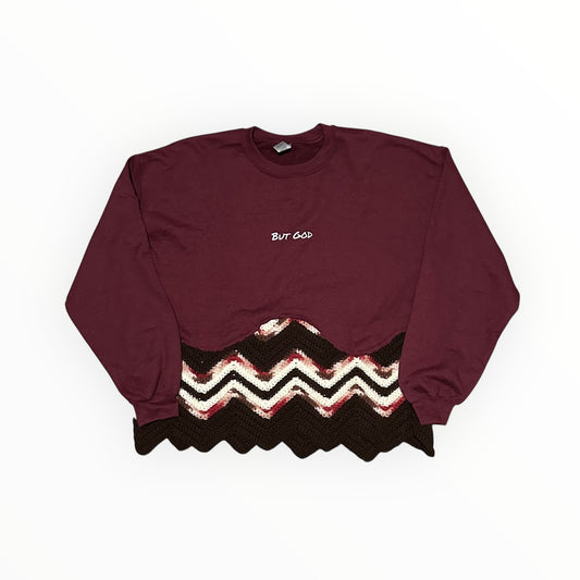 Maroon "But God" Crewneck Sweatshirt