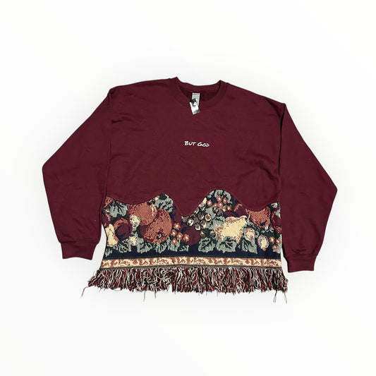 Maroon "But God" Crewneck Sweatshirt