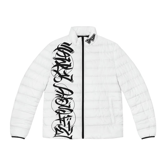 White Graffiti SPDB Men's Puffer