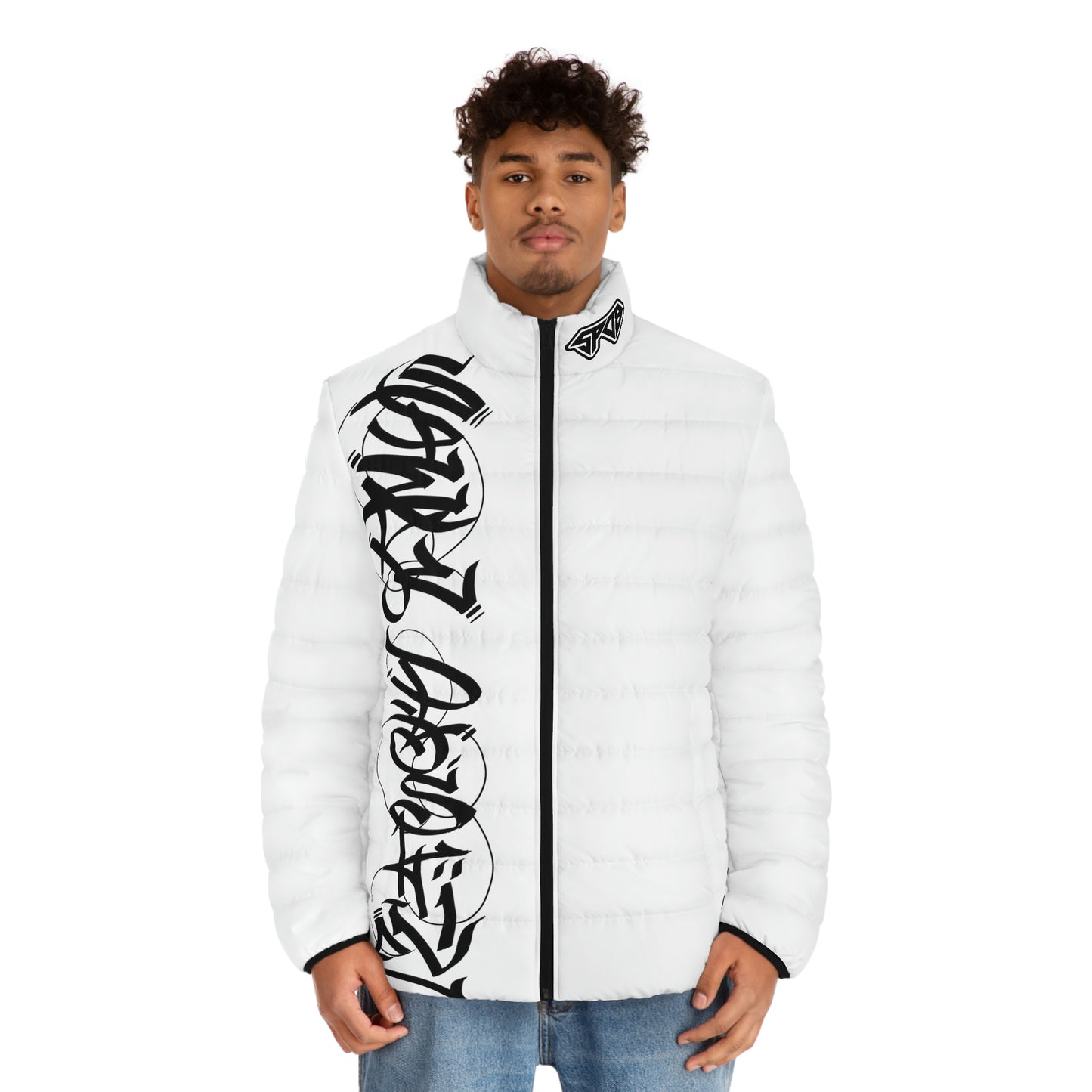 White Graffiti SPDB Men's Puffer